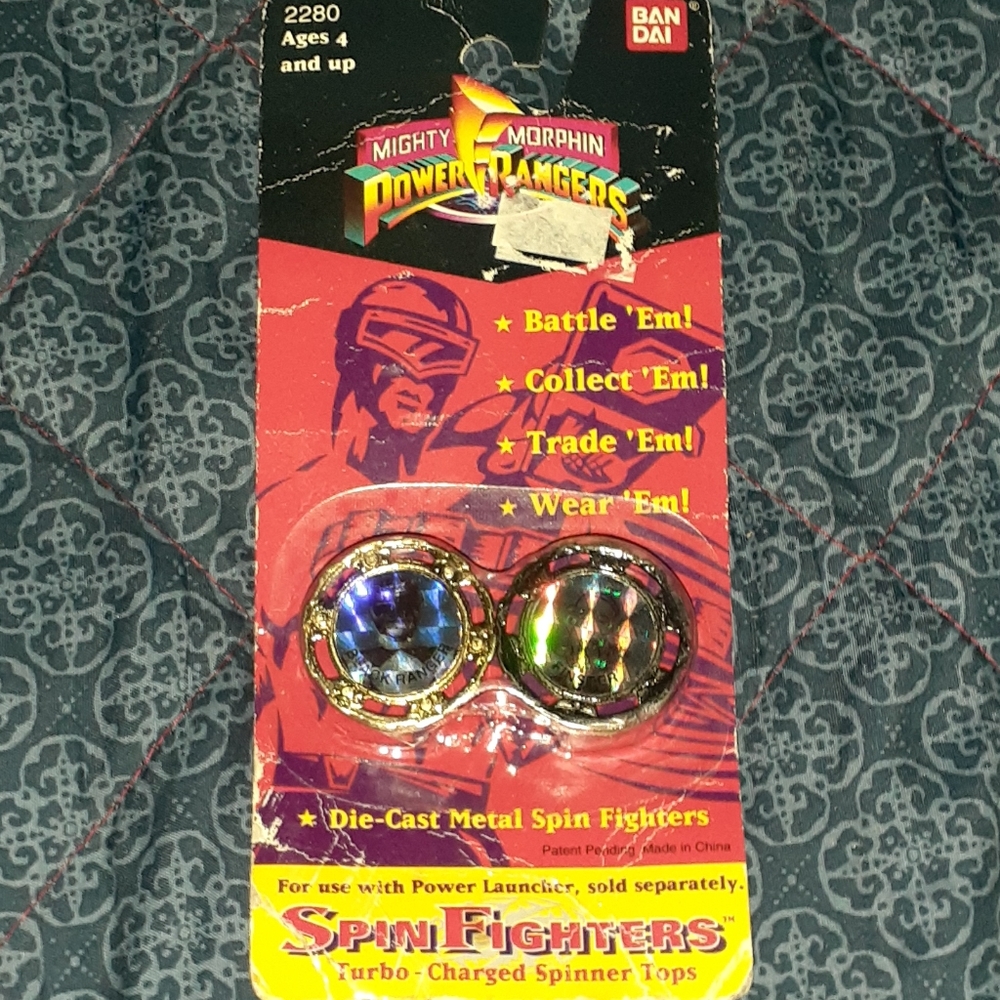 1993 Mighty Morphin Power Rangers Spin Fighters Black Ranger Toy Toys Vintage